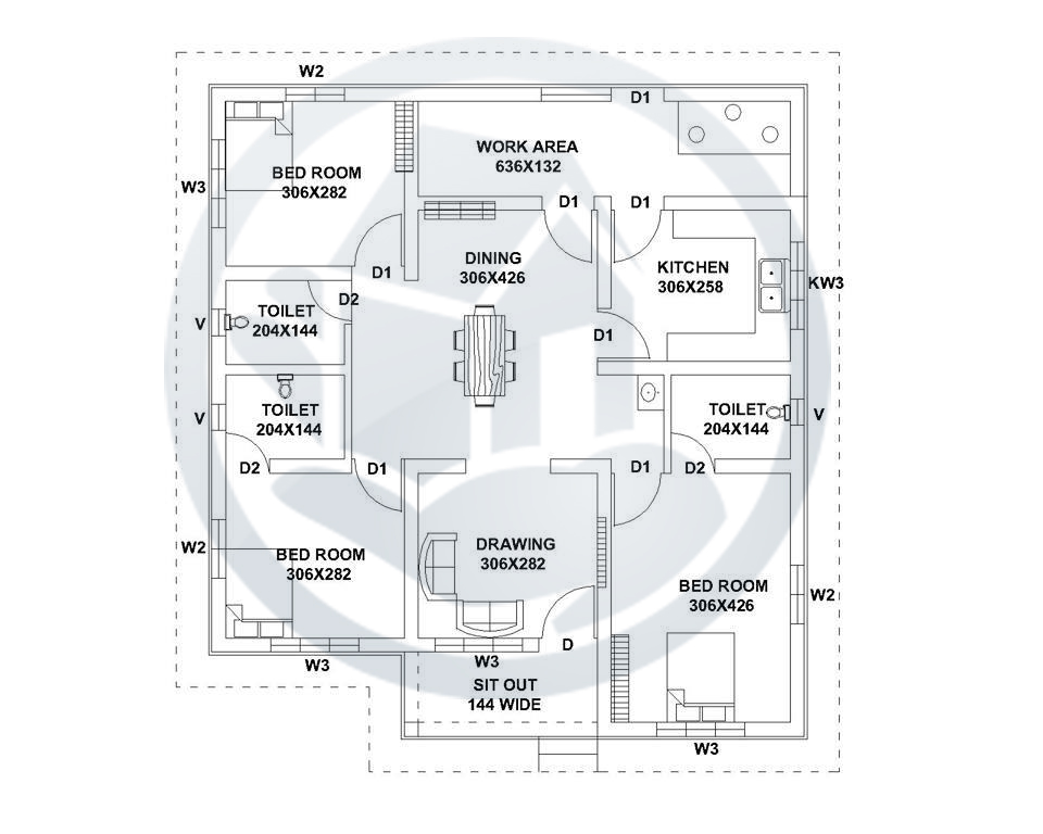 1187 square feet Kerala style home design with plan With 3