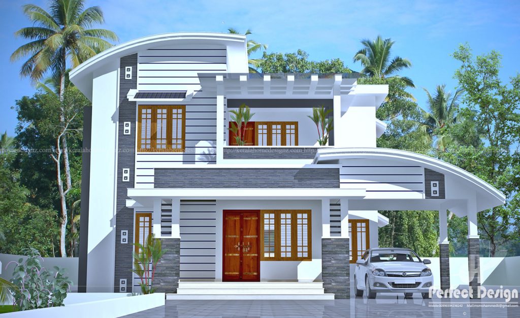 2140 square feet double floor house in Calicut With 4