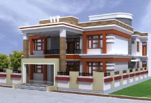 3350 Sqft Contemporary Double Storied Home With Plan