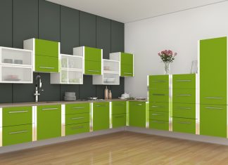 Marvelous Contemporary Green color Kitchen Design