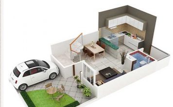 450 Square Feet Double Floor duplex Home Plan