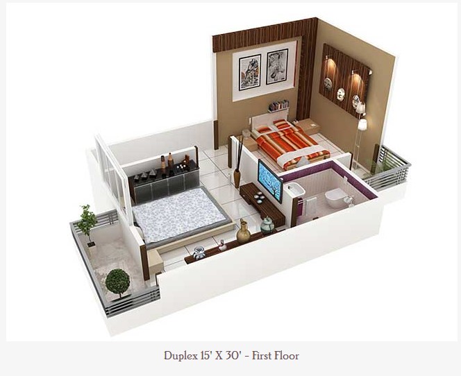 450 Square Feet Double Floor Duplex Home Plan Acha Homes