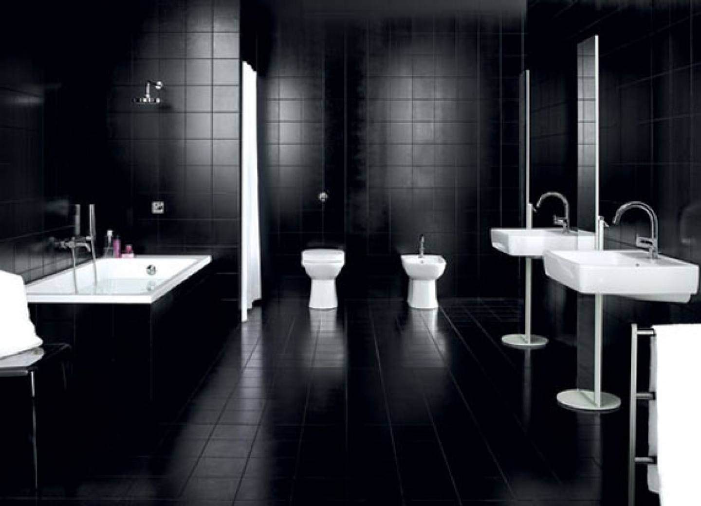 Black White Bathroom Tile Designs, Black And White Bathroom Tiles