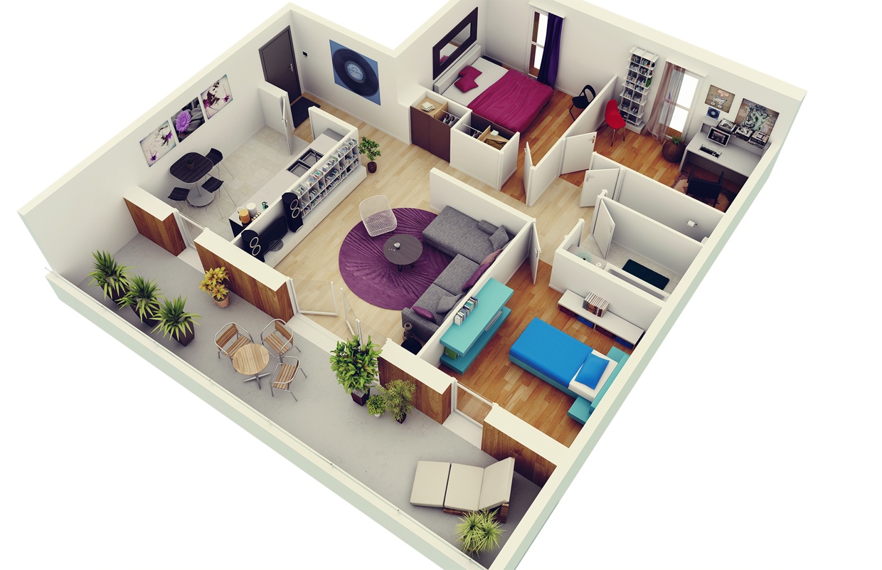 3 Bedroom Apartment Plans Acha Homes