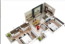 1700 SQUARE FEET TWO BEDROOM HOME PLAN