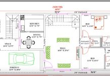 30 feet by 60 Single Floor Modern Home Plan According to Vastu Shastra