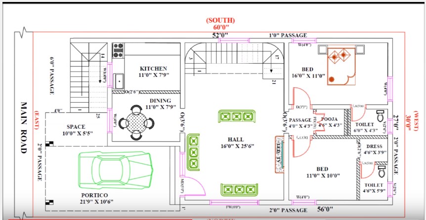 30 Feet By 60 Single Floor Modern Home Plan According To Vastu Shastra 30-feet-by-60-single-floor-modern-home-plan-according-to-vastu-shastra