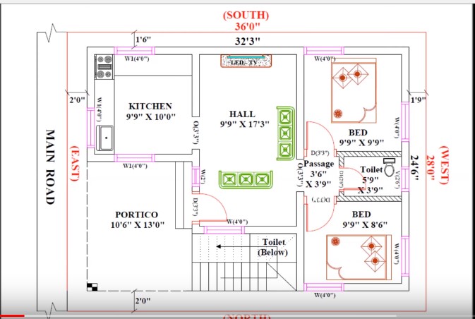 28 Feet By 36 Home Plan Everyone Will Like Acha Homes 28-feet-by-36-home-plan-everyone-will-like-acha-homes