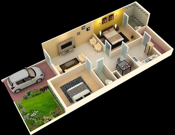 Stylish 3D  home  plan everyone will like Acha Homes