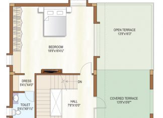 45 feet by 45 Modern Home plan
