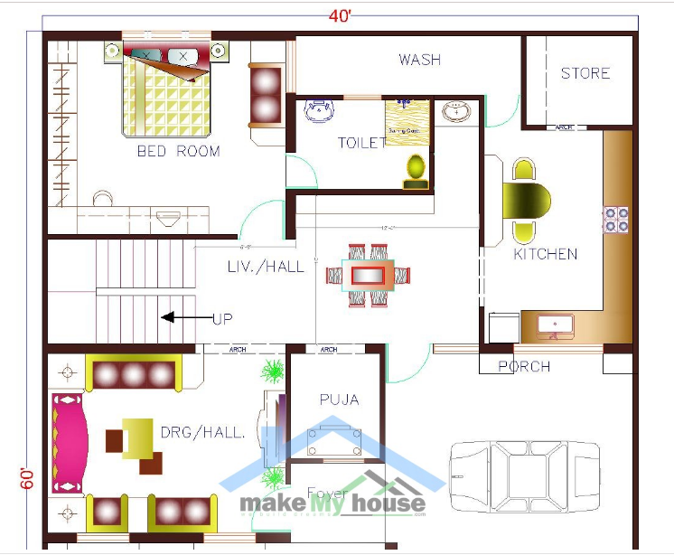 40 Feet By 60 House Elevations Must See, 40 Feet By 60 House Plans