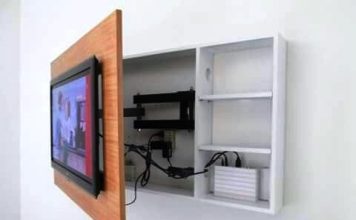 creative Best Idea to the TV Stand On wall without Show Wire