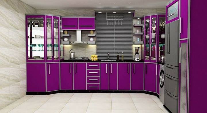 Purple Kitchen Cabinets Like4 Acha Homes, Purple Kitchen Cabinet Doors