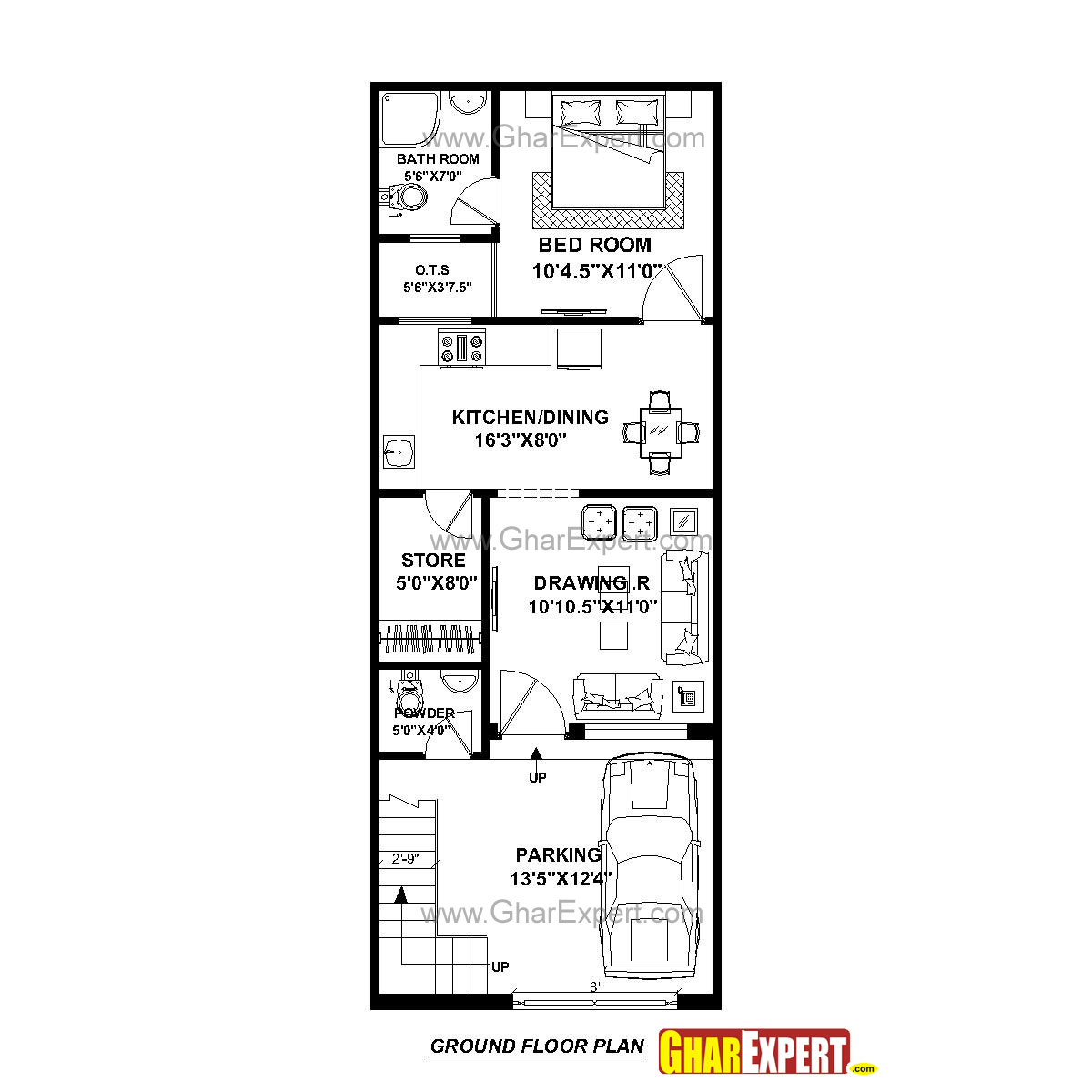 17X45 House Plan For Sale Contact The Engineer Acha Homes