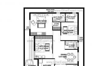 House Plan for 40 Feet by 60 Feet Plot With 7 Bedrooms