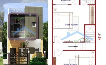 15×50 House Plan For Sale With Three Bedrooms