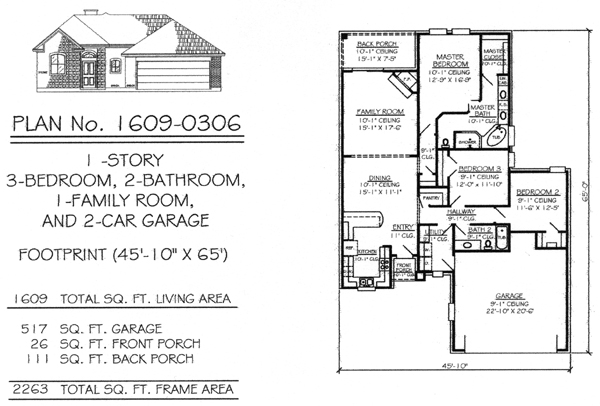 Two Bedroom House Plans with Two Car Garage | Acha Homes