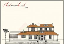 2500 Square Feet Kerala Style House Plan with Three Bedrooms