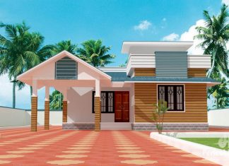 1075 Square Feet Beautiful Home Design With 2 Bedrooms