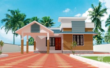 1075 Square Feet Beautiful Home Design With 2 Bedrooms