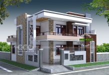 37 feet by 42 Home plan with 5 Bedroom Contemporary House