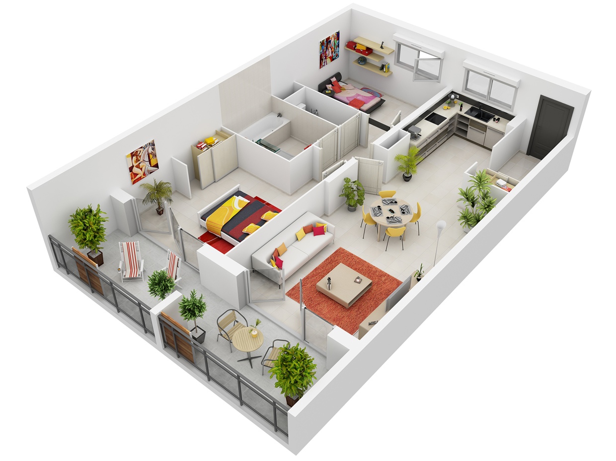 Best 5 Three Bedroom 3D House Plans Everyone Will Like