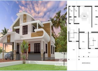 1753 square feet Mixed Roof Home Design With 4 Bedrooms