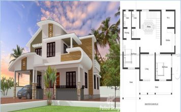 1753 square feet Mixed Roof Home Design With 4 Bedrooms