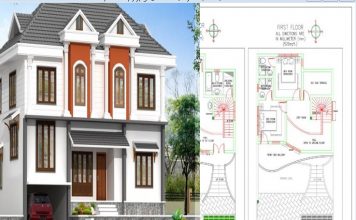 2172 Square Feet Home Plan With 3 Bedrooms