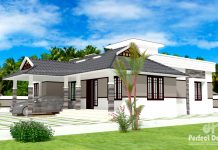 1086 square feet traditional mix single floor house 2 Bedrooms
