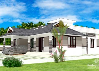 1086 square feet traditional mix single floor house 2 Bedrooms