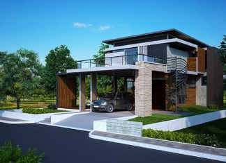 Double Story Stylish House Plan For 3600 Square Feet