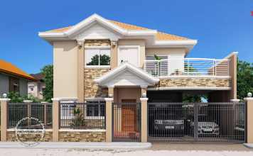 Four Bedroom Double Story Stylish House Plan