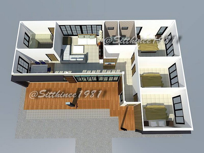 Stylish House Design And Plan With Three Bedrooms And Space Efficient Layout Acha Homes stylish-house-design-and-plan-with-three-bedrooms-and-space-efficient-layout-acha-homes