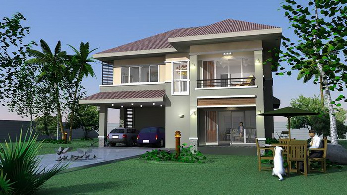 Double Story Contemporary House Plan for Small Family India, Modern