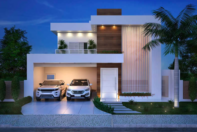  Modern  Double  Story  House  Plan  With Clean Fa ade Acha Homes 