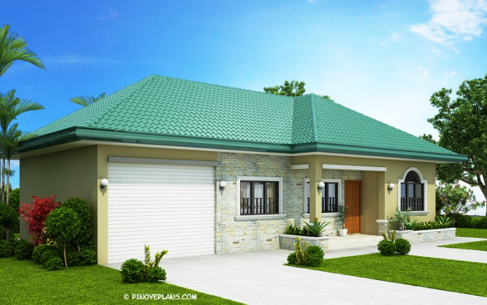 Single story Modern house plan with three bedrooms | Acha Homes