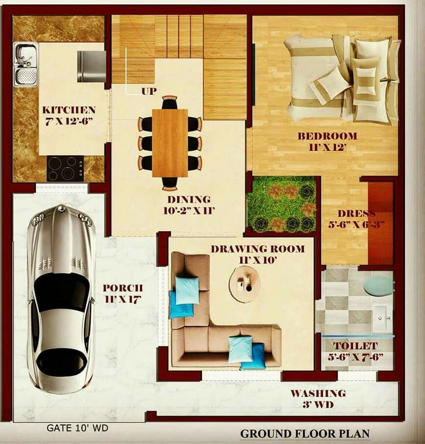 2D hOME PLAN BELOW 8 LAKHS