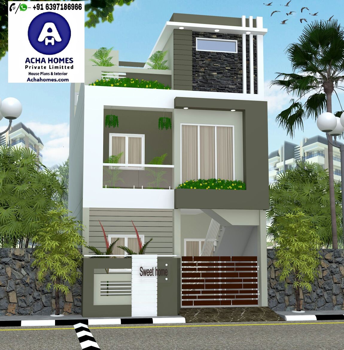 25 FEET BY 33 FEET PLOT Home design with 3 bedrooms