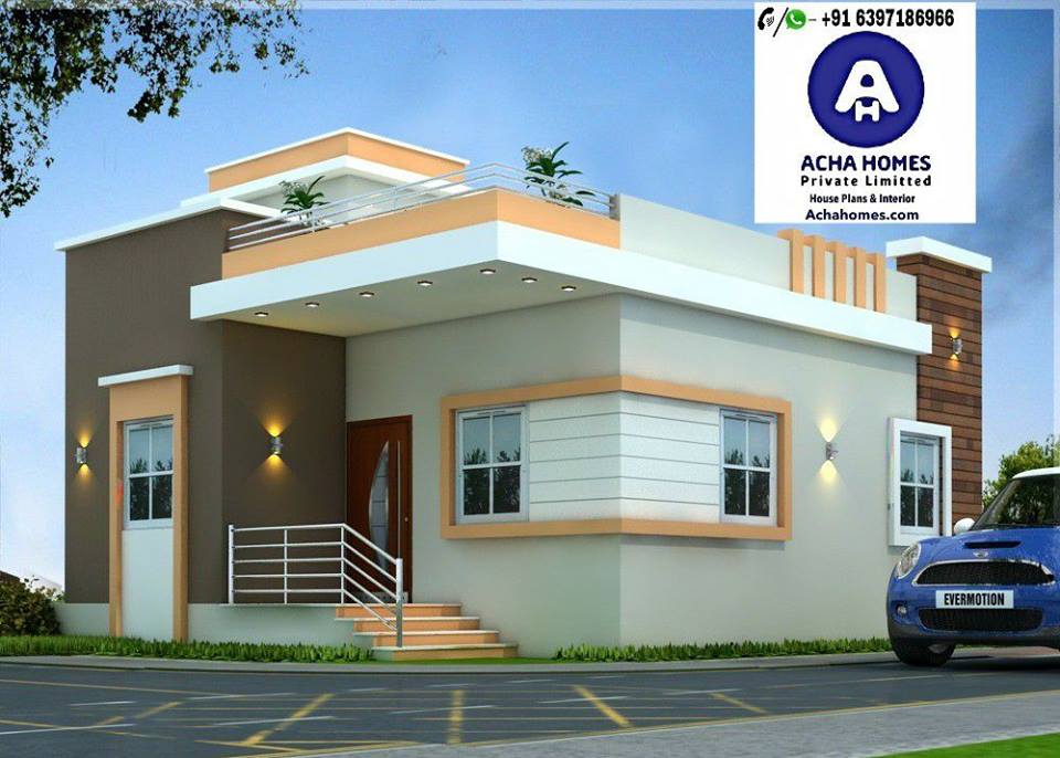  2  BHK Modern Home  Design  India 800 Sq Ft Modern Homes