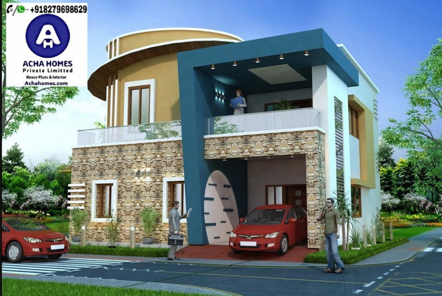 2600 sqft amazing blue colour home design