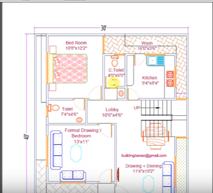 30 feet by 40 ground floor home plan