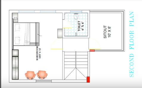 second floor house plan for 20 feet by 40