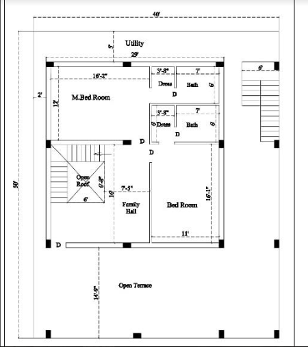 HOW TO MAKE FLOOR PLAN MEASUREMENT 40 FFET BY 50