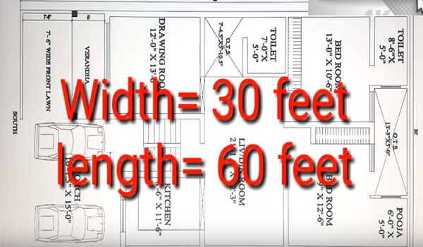 An exclusive, fully ventilated house plan of 1800 square feet