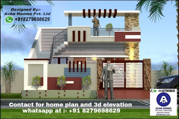 Best House Front Elevation, Top Indian 3D Home Design, 2 BHK Single