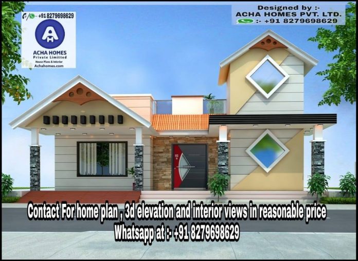 Best House Front Elevation, Top Indian 3D Home Design, 2 BHK Single