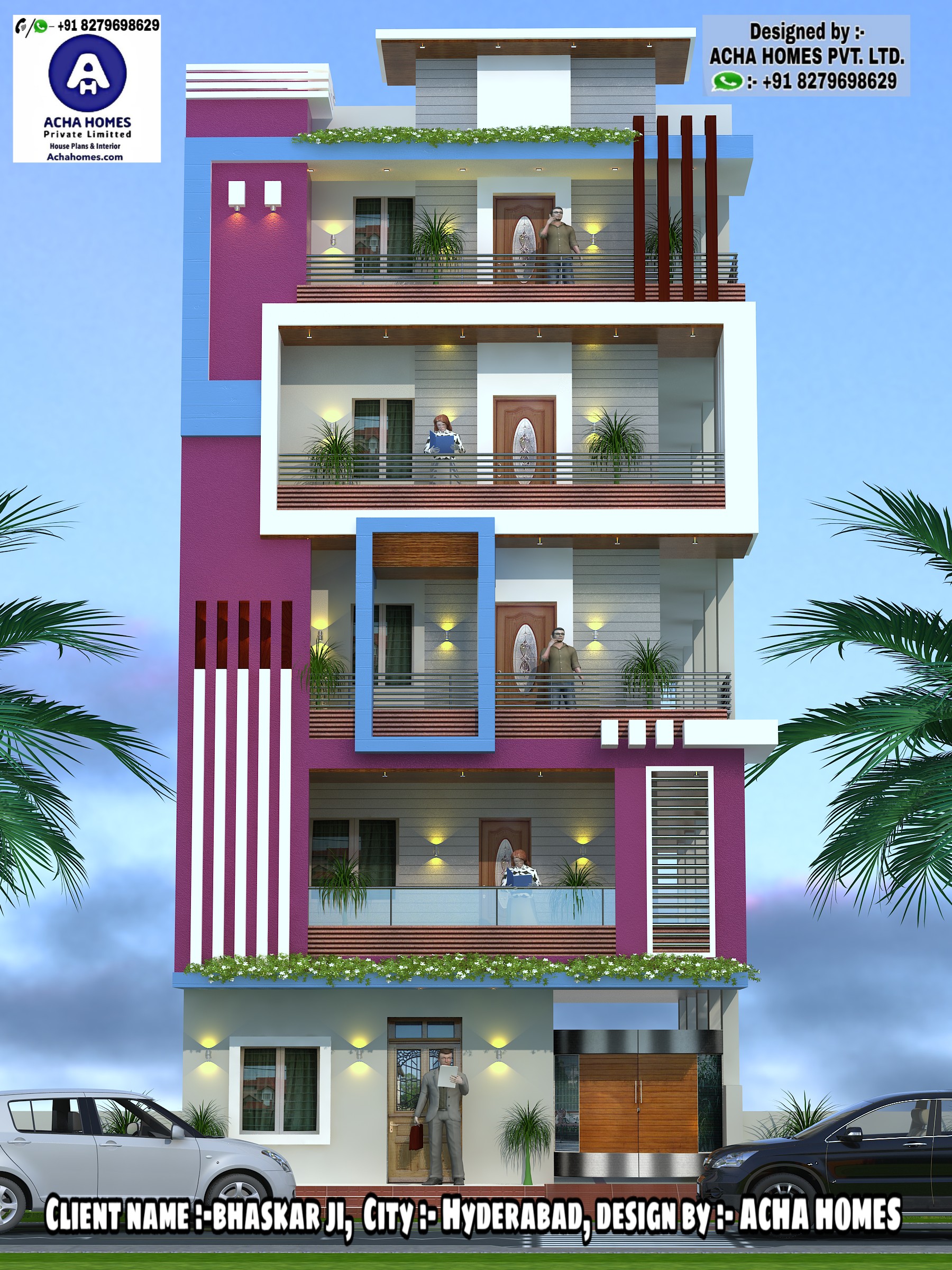 Top Indian  3D Front Elevation Modern Home Design 4 BHK 2 