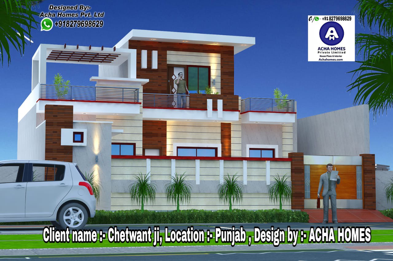 PUNJABI MODEL DUPLEX FRONT HOME ELEVATION