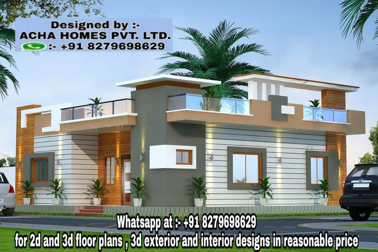 2 bedroom single floor home plan